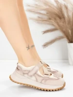 Pantofi Sport Dama din piele naturala KM3906 CREAM | ADVANCER