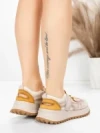 Pantofi Sport Dama din piele naturala KM3906 YELLOW | ADVANCER