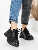 Pantofi Sport Dama din piele naturala 10785 BLACK | FRANCO GERARDO