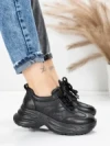 Pantofi Sport Dama din piele naturala 10785 BLACK | FRANCO GERARDO