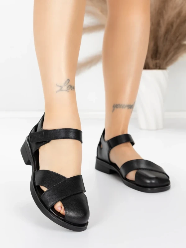 Sandale Dama din piele naturala 9305-90 BLACK | ADVANCER