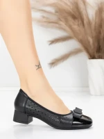 Pantofi cu toc din piele naturala 25876-13 BLACK | ADVANCER