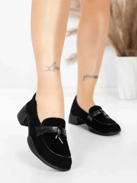 Pantofi Casual Dama din piele naturala 5820-20 BLACK | ADVANCER