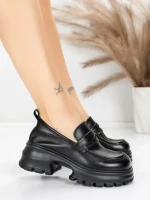 Pantofi Casual Dama din piele naturala 8307 BLACK | ADVANCER