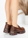 Pantofi Casual Dama din piele naturala 8307 BROWN | ADVANCER