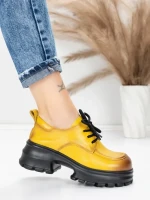 Pantofi Casual Dama din piele naturala 8305 YELLOW | ADVANCER