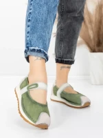 Pantofi Casual Dama din piele naturala KM9205 GREEN | ADVANCER