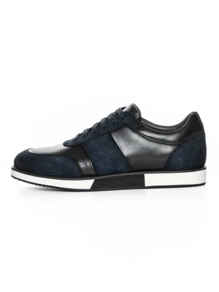Pantofi Casual Barbati din piele naturala 528-77 BLUE-BLACK | ADVANCER