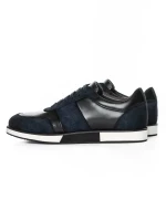 Pantofi Casual Barbati din piele naturala 528-77 BLUE-BLACK | ADVANCER
