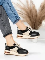 Pantofi Sport Dama din piele naturala 6055 BLACK | ADVANCER