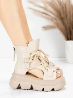 Sandale Dama din piele naturala 19685 CREAM | ADVANCER