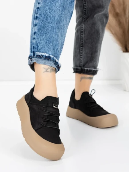 Pantofi Sport Dama din piele naturala 999 BLACK | ADVANCER