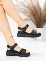 Sandale Dama din piele naturala 25069 BLACK | ADVANCER