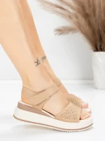 Sandale Dama din piele naturala 25069 APRICOT | ADVANCER