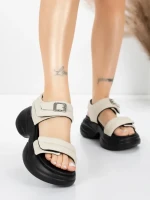 Sandale Dama din piele naturala 6818-1 CREAM | ADVANCER