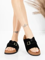 Papuci Dama din piele naturala 2559 BLACK | ADVANCER