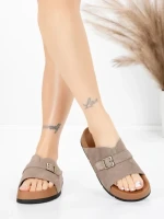 Papuci Dama din piele naturala 2559 GREY | ADVANCER