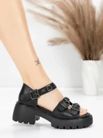 Sandale Dama din piele naturala 10672 BLACK | ADVANCER