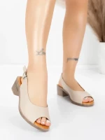 Sandale Dama din piele naturala 352-1 APRICOT | ADVANCER