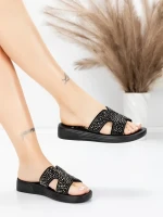 Papuci Dama cu Talpa Joasa 5XJ110 BLACK | MEI