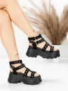 Sandale Dama cu Platforma 56WL31 BLACK | MEI