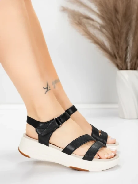 Valódi bőrből készült női szandál 032 Fekete | Advancer » MeiMall.hu