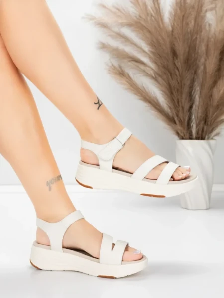 Valódi bőrből készült női szandál 032 Krém | Advancer » MeiMall.hu