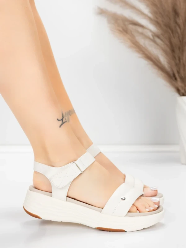 Valódi bőrből készült női szandál 036 Krém | Advancer » MeiMall.hu