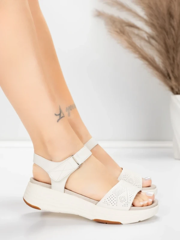 Valódi bőrből készült női szandál 037 Krém | Advancer » MeiMall.hu