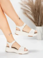 Valódi bőrből készült női szandál 037 Krém | Advancer » MeiMall.hu