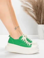 Természetes bőrből készült női sportcipő 227802 Zöld |... » MeiMall.hu