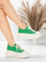 Természetes bőrből készült női sportcipő 227802 Zöld |... » MeiMall.hu