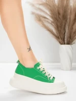 Természetes bőrből készült női sportcipő 227802 Zöld |... » MeiMall.hu