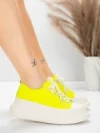 Természetes bőrből készült női sportcipő 227802 Citromsárga | Advancer