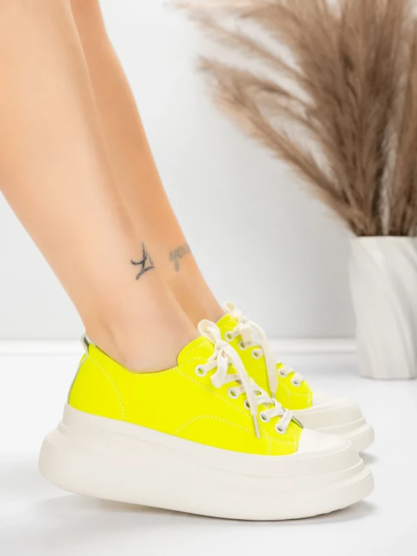 Természetes bőrből készült női sportcipő 227802 Citrom... » MeiMall.hu