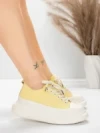 Természetes bőrből készült női sportcipő 227802 Világos sárga | Advancer