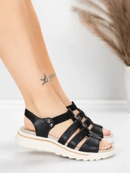 Valódi bőrből készült női szandál 3FR035 Fekete | Adva... » MeiMall.hu