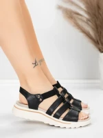 Valódi bőrből készült női szandál 3FR035 Fekete | Adva... » MeiMall.hu