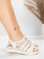 Valódi bőrből készült női szandál 3FR035 Krém | Advancer » MeiMall.hu