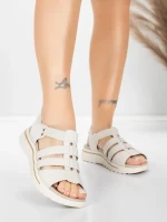 Valódi bőrből készült női szandál 3FR035 Krém | Advancer » MeiMall.hu