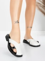 Női papucs alacsony talppal 5GS63 Fehér | Mei » MeiMall.hu