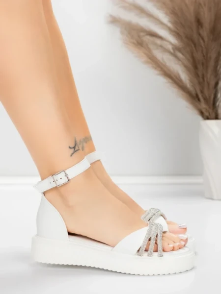 Női alacsony sarkú szandál 5H81 Fehér | Mei » MeiMall.hu