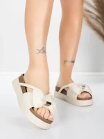 Valódi bőrből készült női papucs TP637-1 Krém | Formaz... » MeiMall.hu