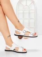 Sandale Dama cu Talpa Joasa 5SY35 WHITE | MEI