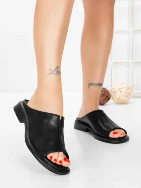 Papuci Dama cu Talpa Joasa 5SY37 BLACK | MEI