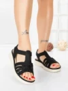 Sandale Dama cu Talpa Joasa 5GS27 BLACK | MEI