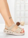 Sandale Dama cu Talpa Joasa 5GS28 BEIGE | MEI