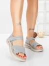 Sandale Dama cu Talpa Joasa 5GS28 GREY | MEI