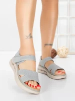 Sandale Dama cu Talpa Joasa 5GS28 GREY | MEI