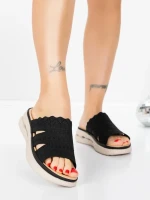 Papuci Dama cu Talpa Joasa 5GS30 BLACK | MEI
